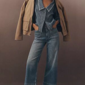 The Colette Crop Wide-Leg Jeans by Maeve